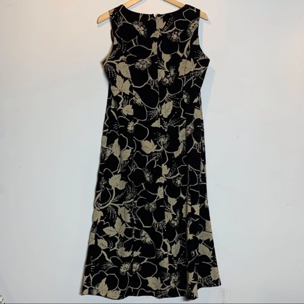 EUC Studio‎ I Black and Tan Floral Print Sheath Dress